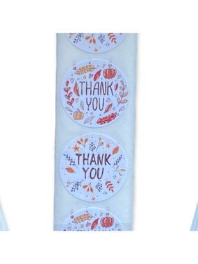 100 1" Round Thank You Stickers 2 Designs, Pumpkin, Fall PRICE IS FIRM